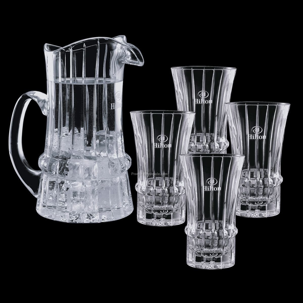 30 Oz. Crystal Steinbach Pitcher And 4 Coolers