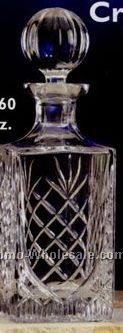 32 Oz. Hand Cut Crystal Decanter W/ Long Neck