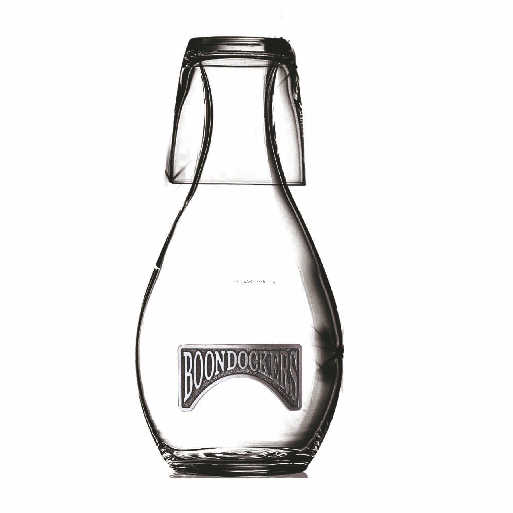 34 Oz. Decanter/ Glass Water Set (Pewter Emblem)