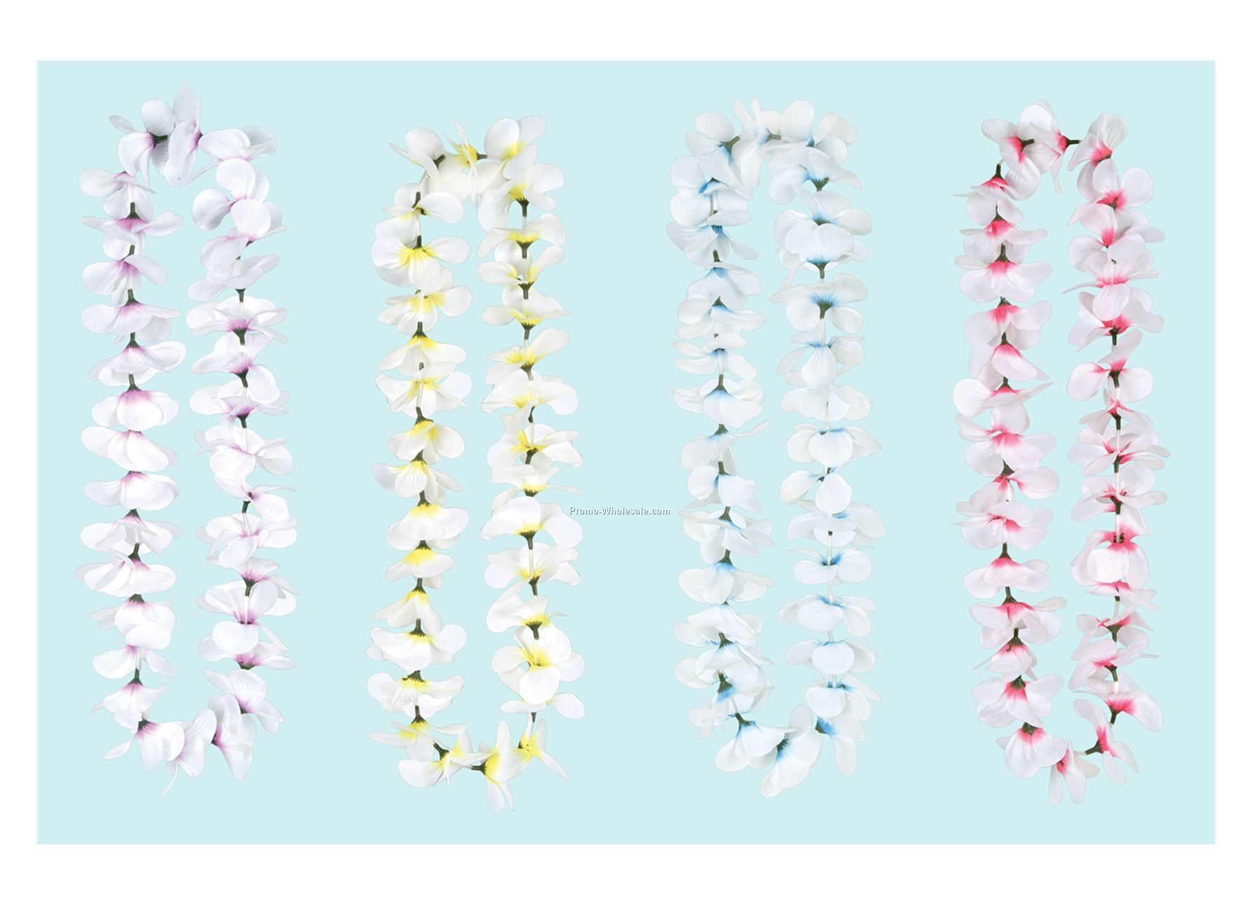 36" Silk 'n Petals White Plumeria Leis