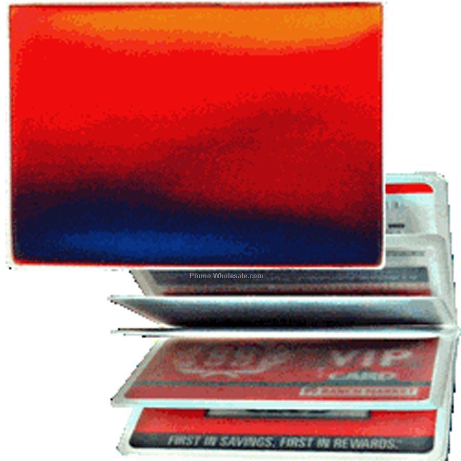 3d Lenticular Id / Credit Card Holder - Stock / Red Yellow Green Black