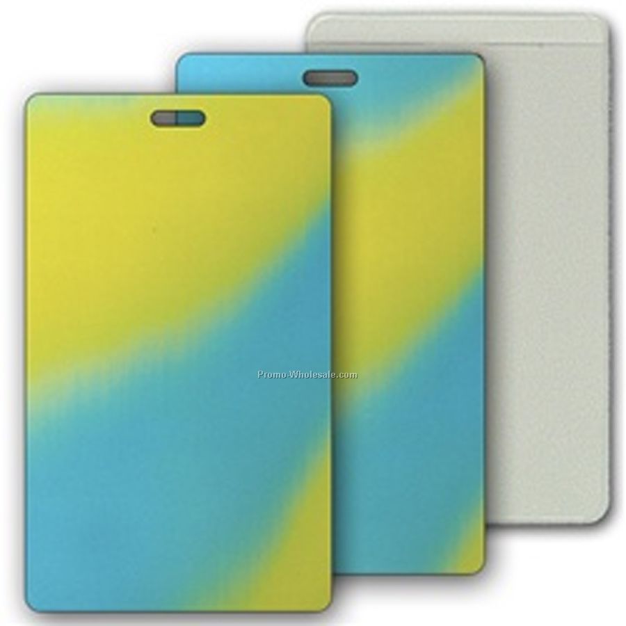 3d Lenticular Luggage Tags - Stock / Yellow Blue 2-3/8"x4-1/4"