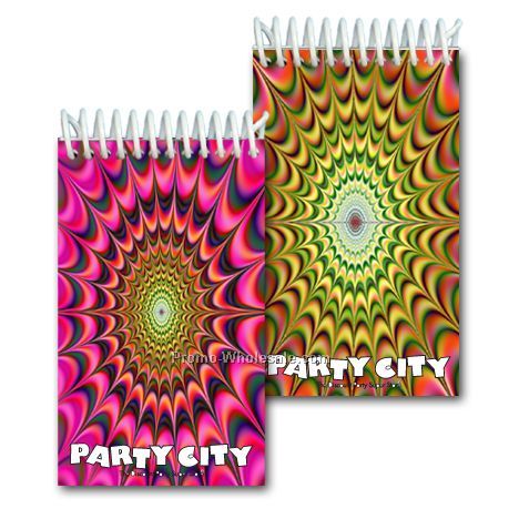 3d Lenticular Mini Notebook - Stock; Hypnotic Kaleidoscope; Custom