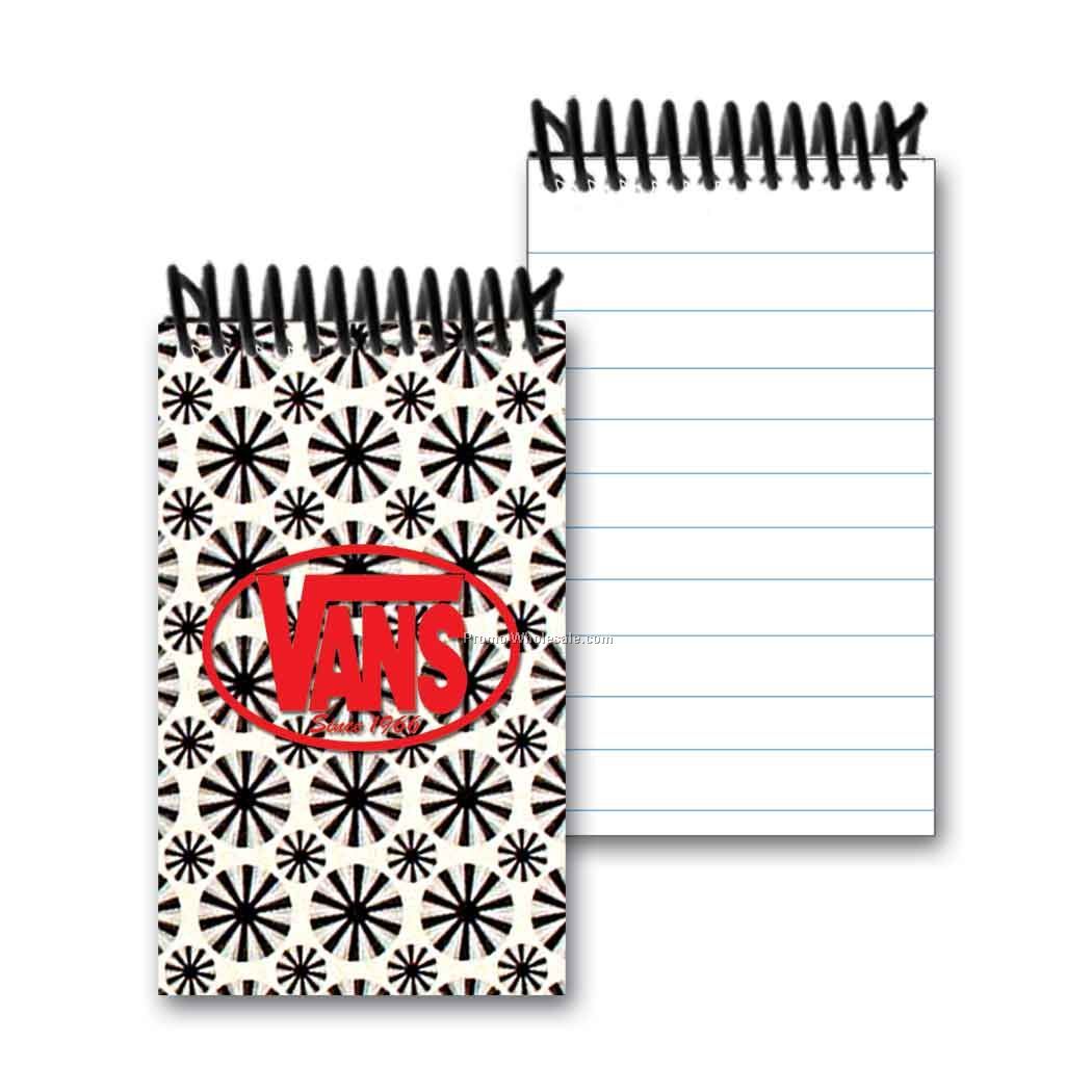 3d Lenticular Mini Notebook; Stock; Spinning Circles; Custom
