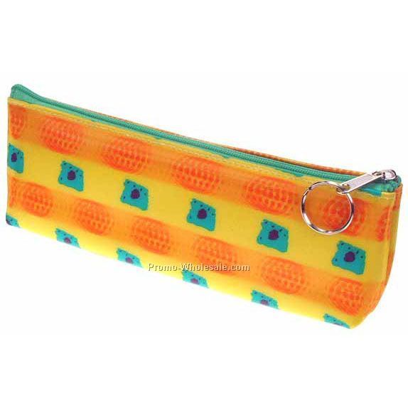 3d Lenticular Pencil Case - Sobre - Yellow Green Orange Pattern