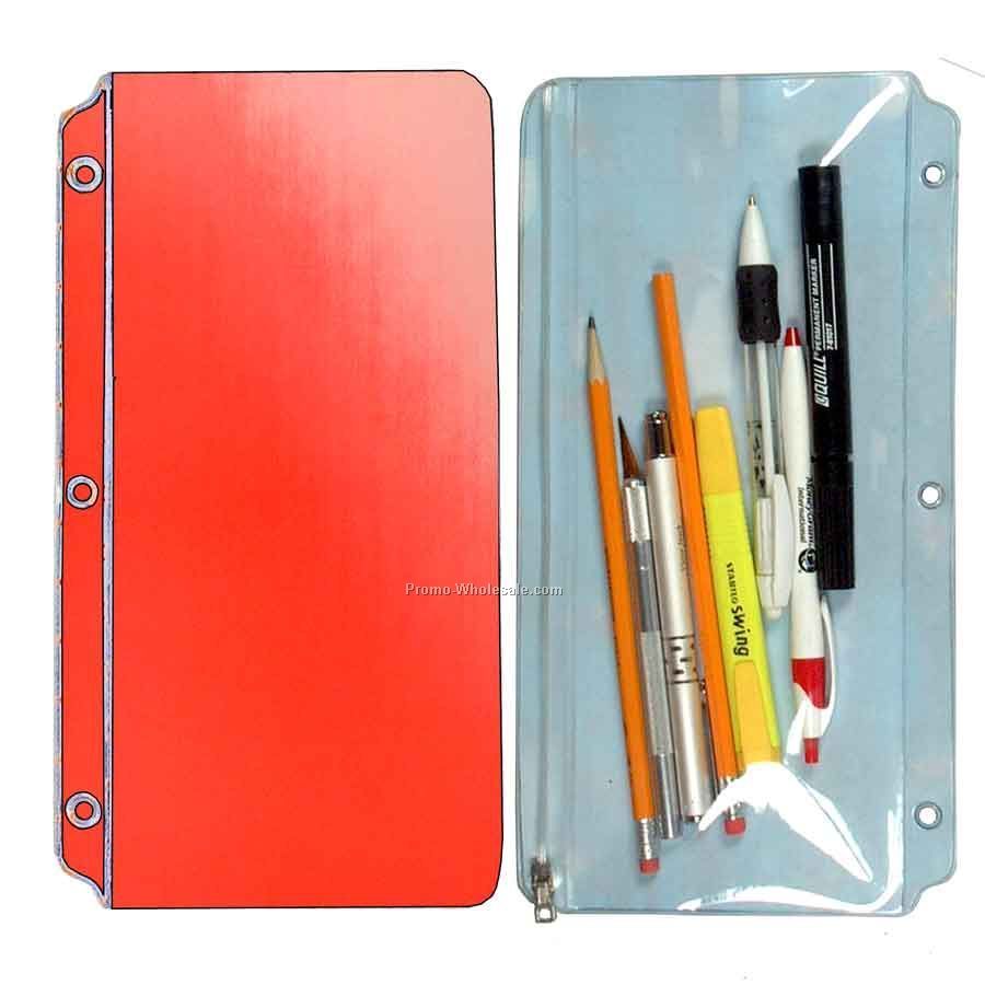 3d Lenticular Pencil Pouch - Stock / Red White