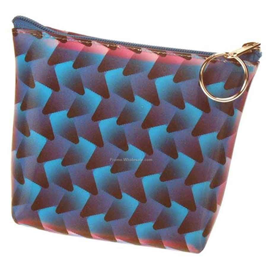 3d Lenticular Purse With Key Ring - Pavia - Stock / Geometric Pattern