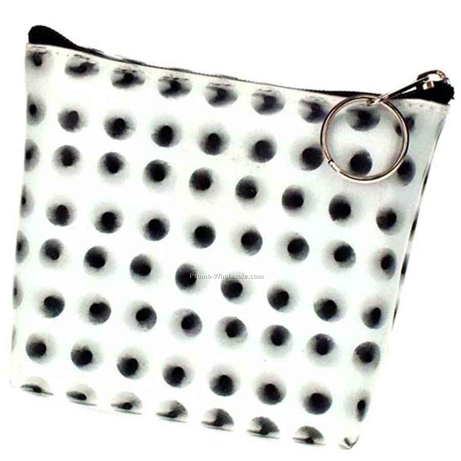 3d Lenticular Purse With Key Ring - Pavia - Stock / White Black Accents