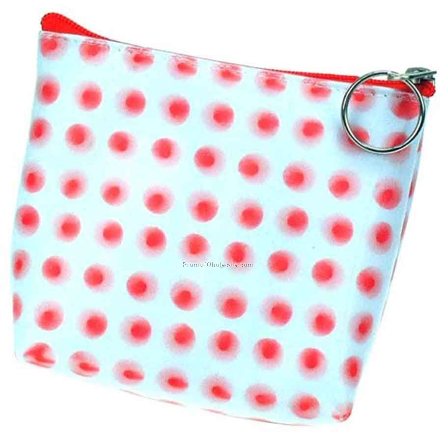 3d Lenticular Purse With Key Ring - Pavia - Stock / White Red Accents