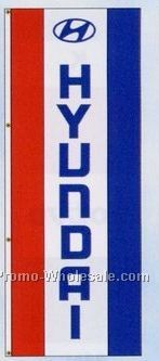 3'x8' Stock Dealer Logo Double Face Drape Flag - Hyundai