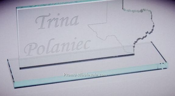 4-1/2"x10"x3" Texas Name Plate W/ Base