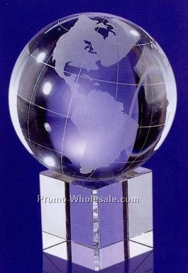 4-1/2"x3-1/8"x3-1/8" Globe W/Meridian On Clear Base