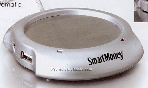 4-1/4"x3-3/4"x3/4" Portable USB Cup Warmer With 4-port Hub