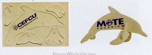4-5/8"x3"x1/8" Dolphin Mini-logo Puzzle