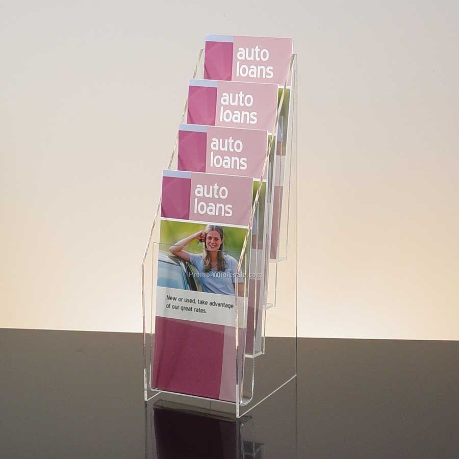 4-pocket Clear Acrylic Brochure Holder - Countertop