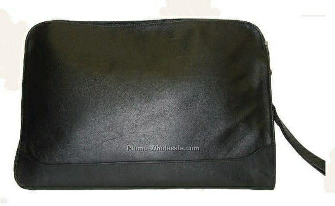 40cmx23-1/2cmx6cm Dark Brown Cowhide Slim Underarm Portfolio