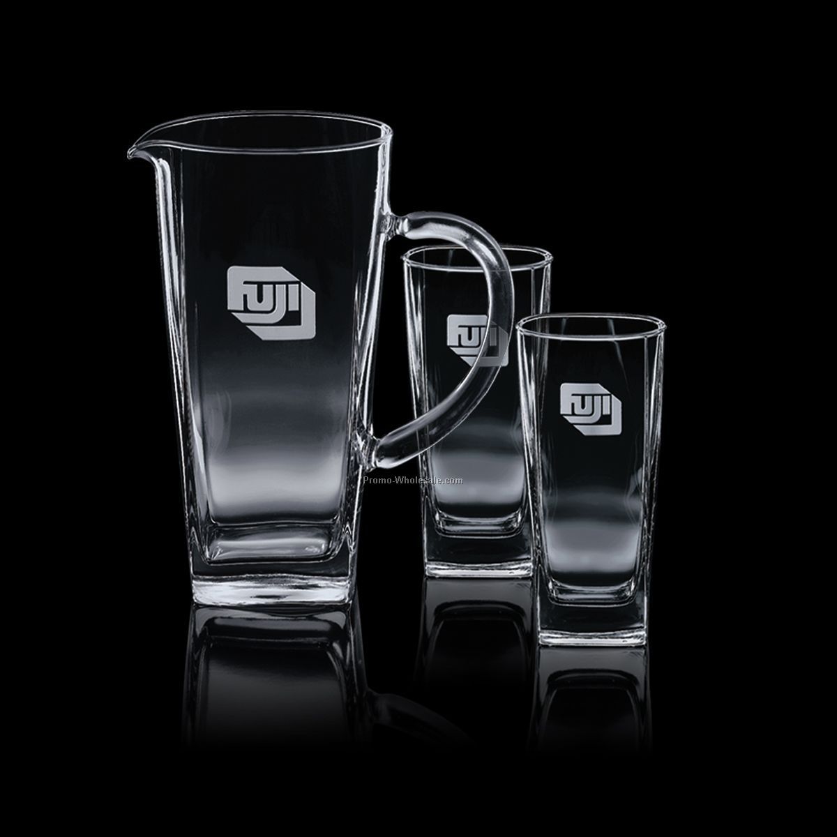 43 Oz. Sterling Pitcher & 2 Hiball Glasses