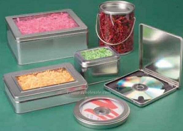 5-1/4"x5-1/4"x3/8" Imported Designer CD/DVD Tins - CD Square/No Window