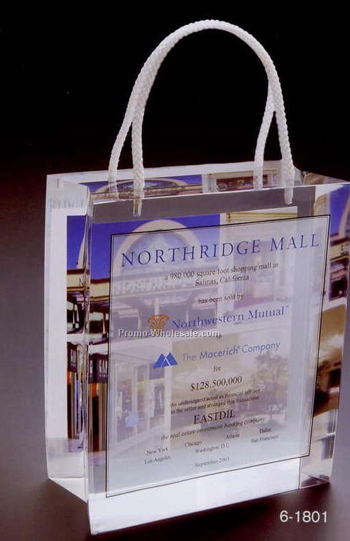 5-1/4"x5-5/8"x2" Acrylic Shopping Bag Replica Award