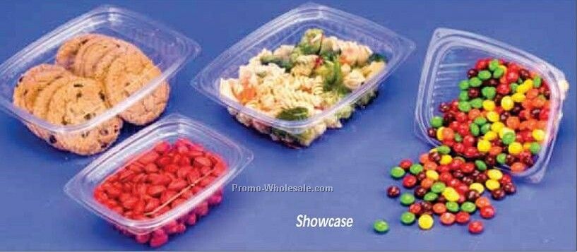 5-7/8"x4-7/8"x2-1/4" Showcase 2 Piece Clear Deli Containers W/ Flat Covers