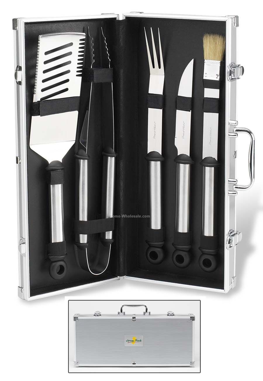 5 Piece Stainless Steel Primary Griller Barbecue Tool Set
