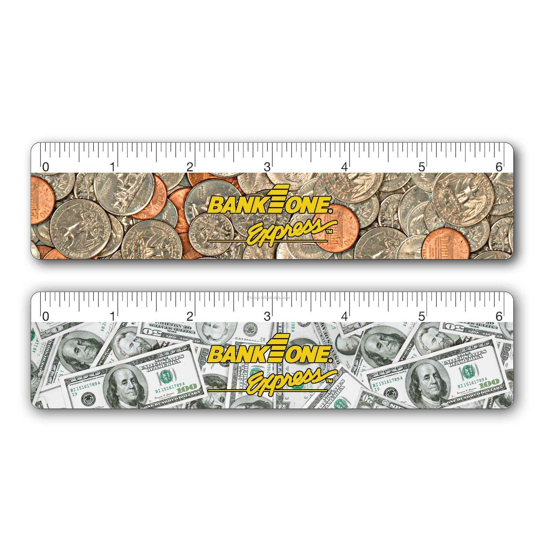 6" Ruler; 3d Lenticular; Dollars And Cents Image - Stock, Blanks