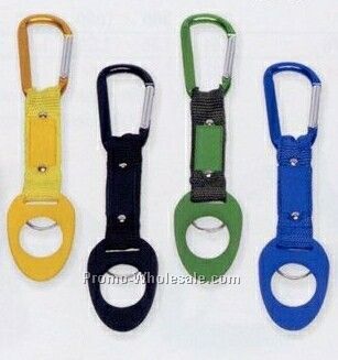 6 Mm Carabiner With Bottle Holder (Laser Engraved - 3 Day Rush)