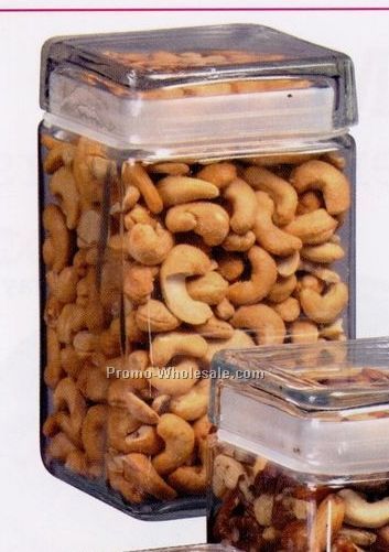 7-1/2"x4-1/4" Large Glass Canister W/ 38 Oz. Chocolate Covered Almonds