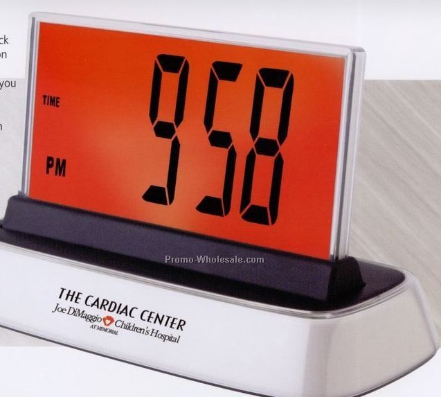 7-5/8"x3-1/2"x4-5/8" Jumbo Multi Color Alarm Clock With Temperature