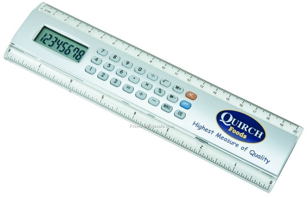 8" Ruler Calculator W/ Inch & Centimeter