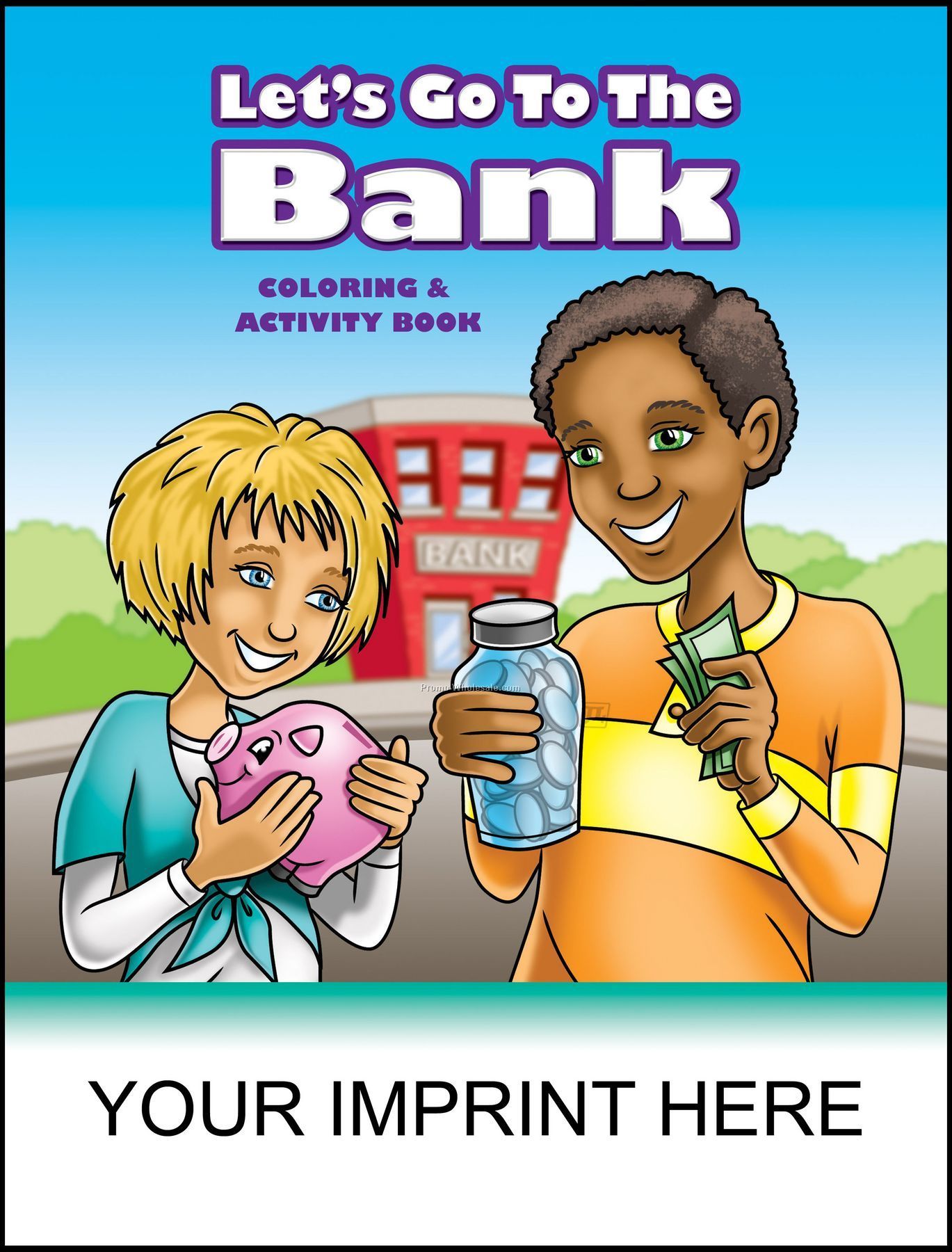 8-3/8"x10-7/8" Lets Go To The Bank Coloring & Activity Book