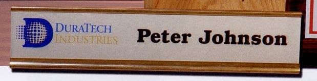 8"x1-1/2" Brass Desk Or Door Color Nameplate