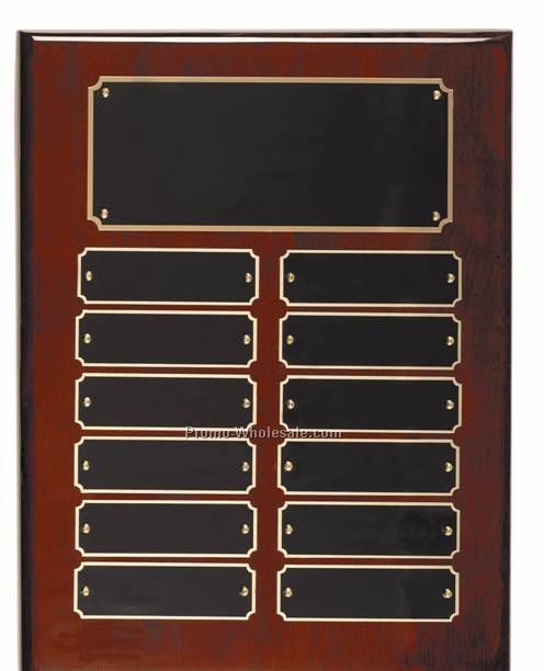 9" X 12" Rosewood Piano Finish 12 Plate Perpetual Plaque