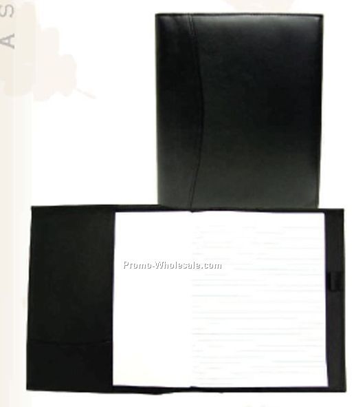9-1/4"x7-1/4" Black Stone Wash Cowhide Bi-fold Journal