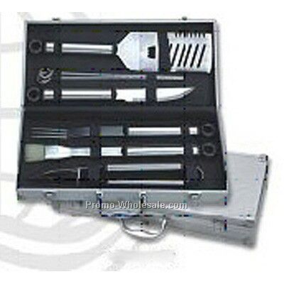 9-piece Bbq Tool Set With Aluminum Case