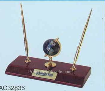 9"x3/4"x3-3/4" Gem Globe Desk Set