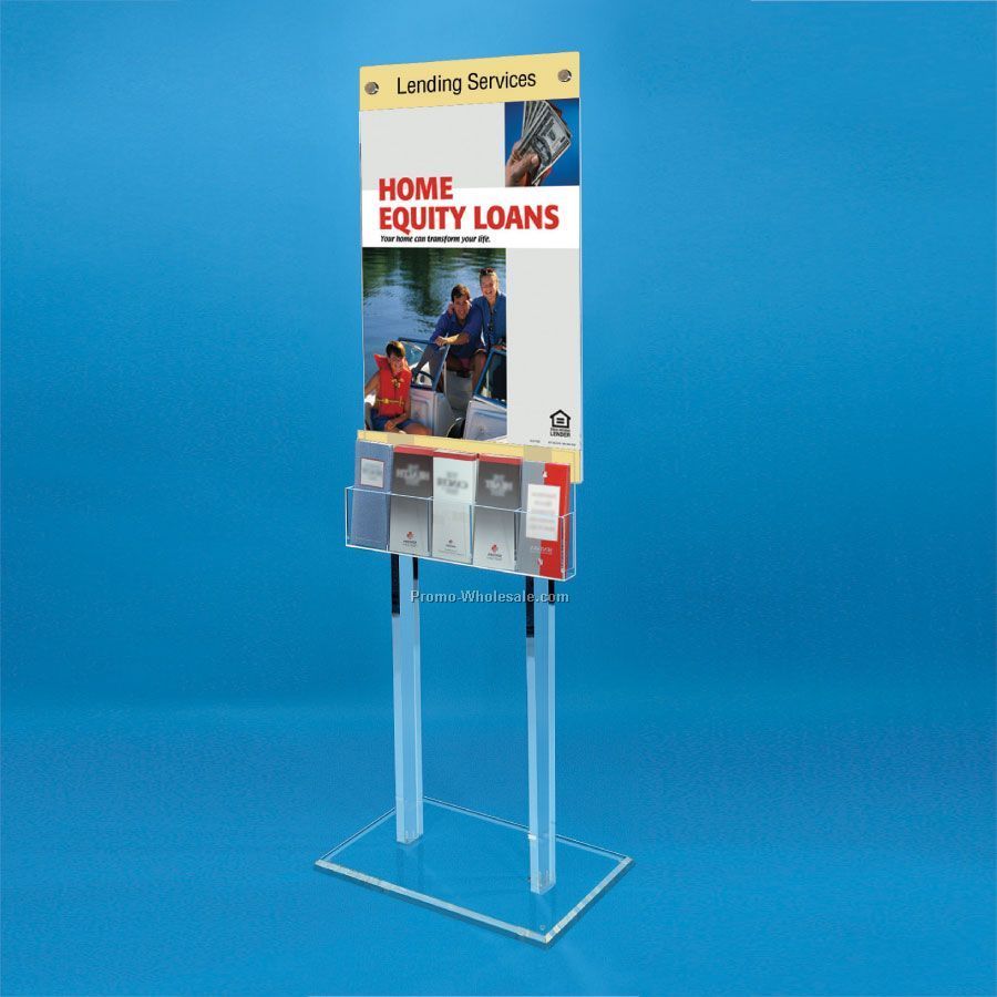 Acrylic Floor Poster Stand With 4" Header