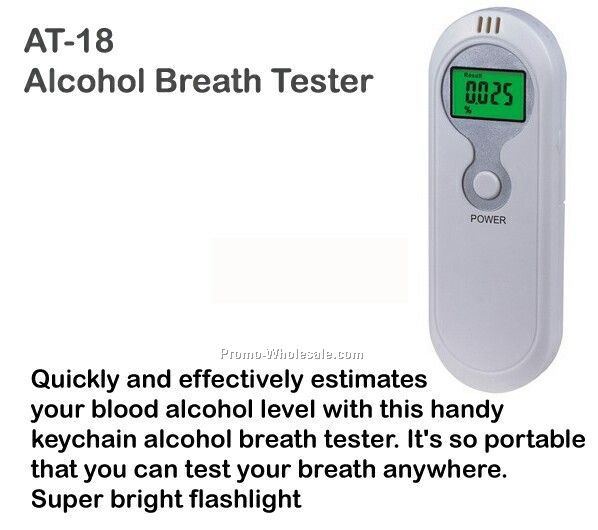 Alcohol Tester, Breathalyzer, Flashlight, Display Bac