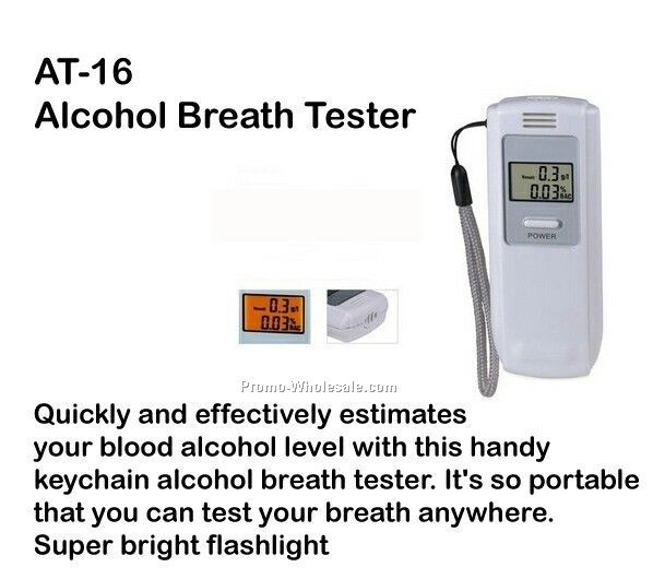 Alcohol Tester, Breathalyzer, Flashlight, Display Bac