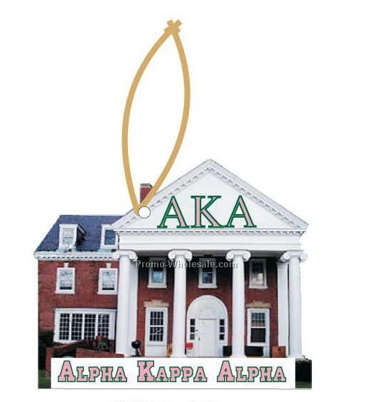 Alpha Kappa Alpha Sorority House Ornament W/ Mirrored Back (12 Sq. Inch)