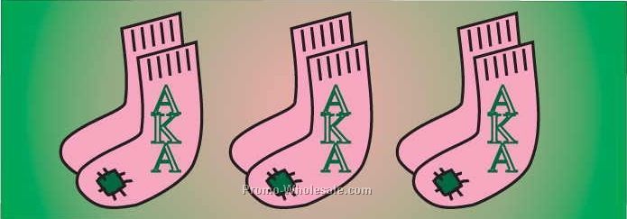 Alpha Kappa Alpha Sorority Socks Badge W/ Metal Pin (1-5/8"x4-5/8")