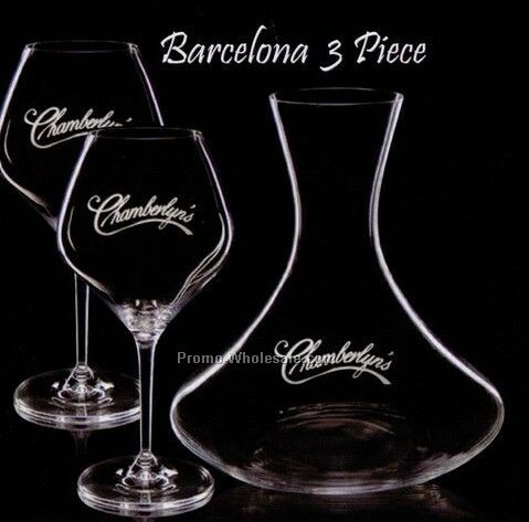 Barcelona Carafe & 2 Wine Glass Set