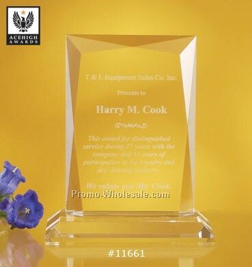 Beveled Crystal Panel Award (Medium)