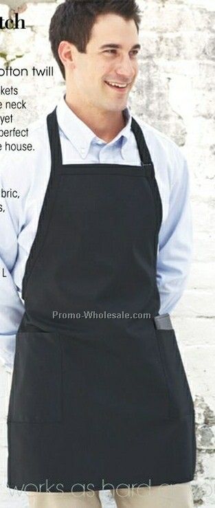 Bib 2 Patch Pockets Apron (23"x30") /Blank