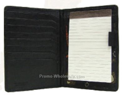 Black Napa Lambskin Credit Card Holder W/3"x5" Note Pad