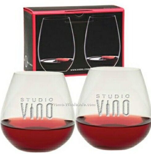 Burgundy/ Pinot Noir Stemless Wine Glass (Set Of 2) (Deep Etch)