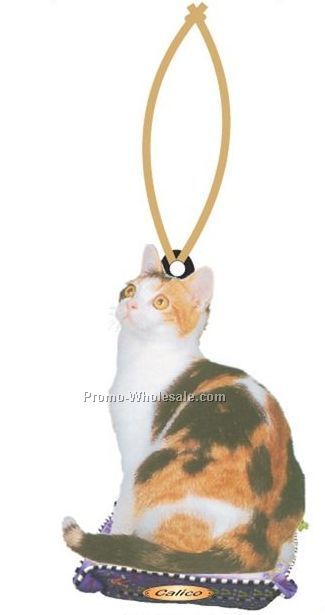 Calico Cat Executive Line Ornament W/ Mirror Back (4 Square Inch)