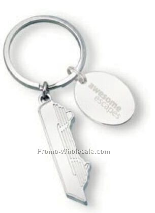 Charmed Split Ring Key Holder With Cruise Ship Charm And Hang Tag