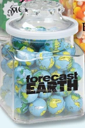 Chocolate Earth/ Sport Balls 16 Oz. Classic Plastic Apothecary Jar