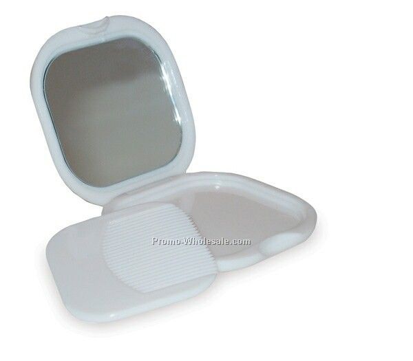 Compact Mirror W/ Comb